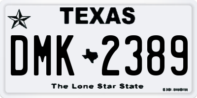 TX license plate DMK2389
