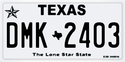 TX license plate DMK2403