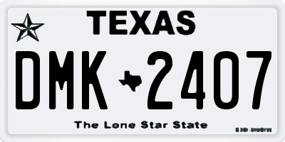 TX license plate DMK2407