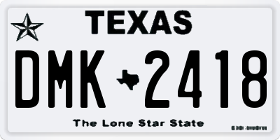 TX license plate DMK2418