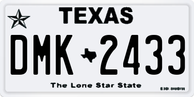 TX license plate DMK2433