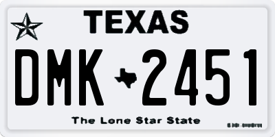 TX license plate DMK2451