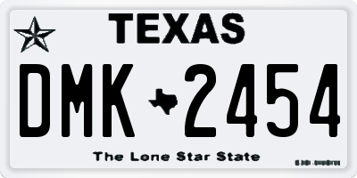 TX license plate DMK2454