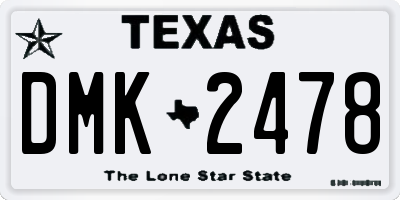 TX license plate DMK2478