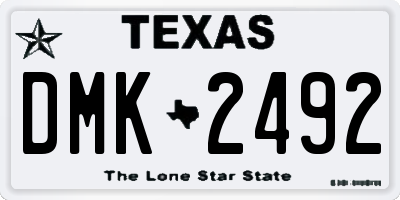 TX license plate DMK2492