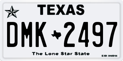 TX license plate DMK2497