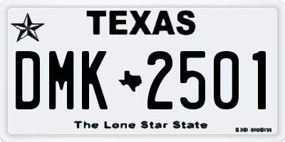 TX license plate DMK2501
