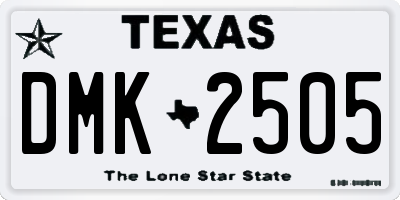 TX license plate DMK2505