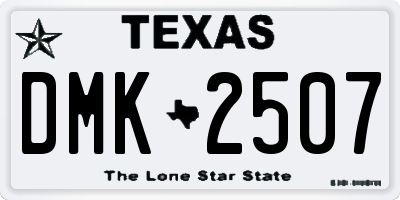 TX license plate DMK2507