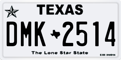 TX license plate DMK2514