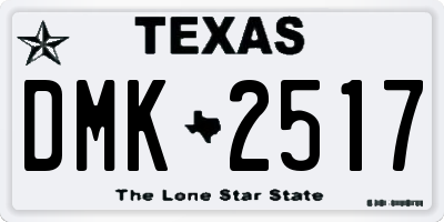 TX license plate DMK2517