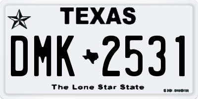 TX license plate DMK2531