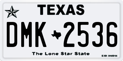 TX license plate DMK2536