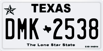 TX license plate DMK2538