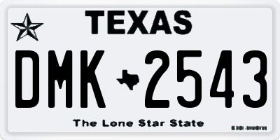 TX license plate DMK2543