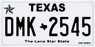 TX license plate DMK2545