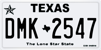TX license plate DMK2547