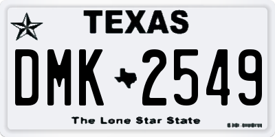 TX license plate DMK2549
