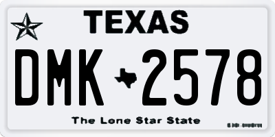 TX license plate DMK2578