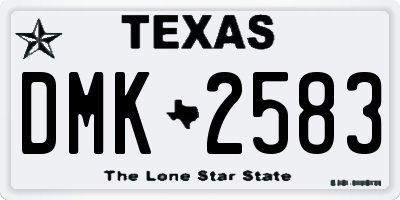 TX license plate DMK2583