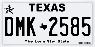 TX license plate DMK2585