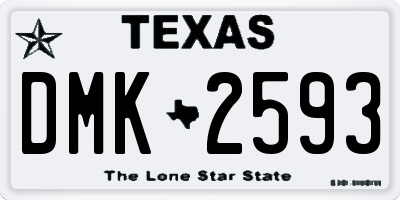TX license plate DMK2593