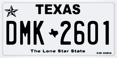 TX license plate DMK2601