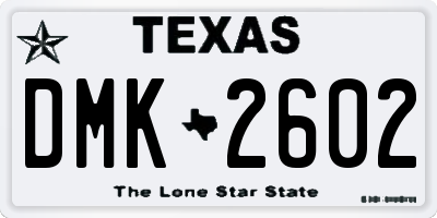 TX license plate DMK2602