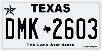 TX license plate DMK2603