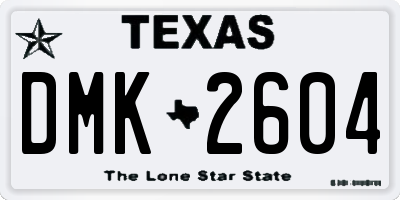 TX license plate DMK2604