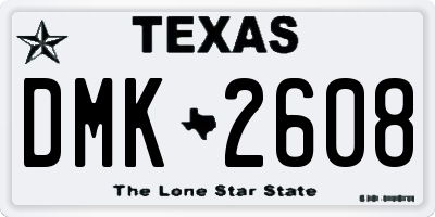 TX license plate DMK2608