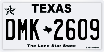 TX license plate DMK2609