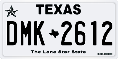 TX license plate DMK2612