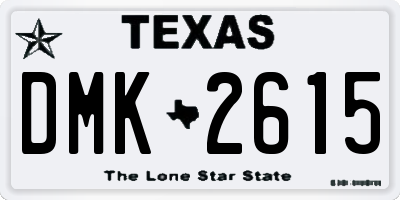 TX license plate DMK2615