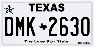 TX license plate DMK2630