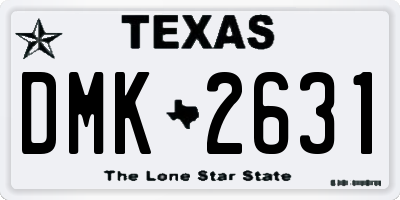 TX license plate DMK2631