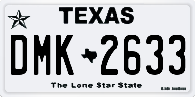 TX license plate DMK2633