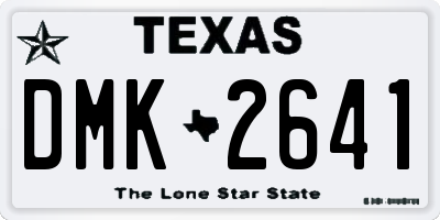 TX license plate DMK2641