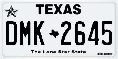TX license plate DMK2645