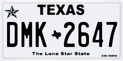 TX license plate DMK2647