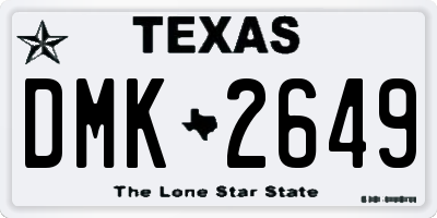 TX license plate DMK2649