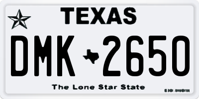 TX license plate DMK2650
