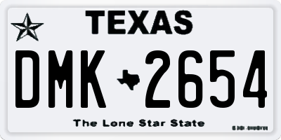 TX license plate DMK2654