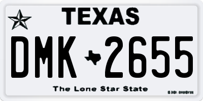 TX license plate DMK2655