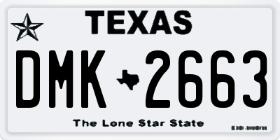 TX license plate DMK2663
