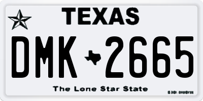 TX license plate DMK2665