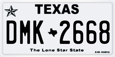 TX license plate DMK2668