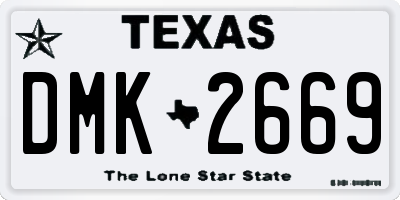 TX license plate DMK2669