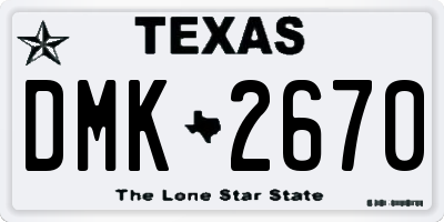 TX license plate DMK2670