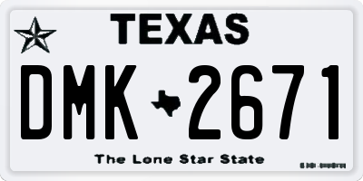 TX license plate DMK2671